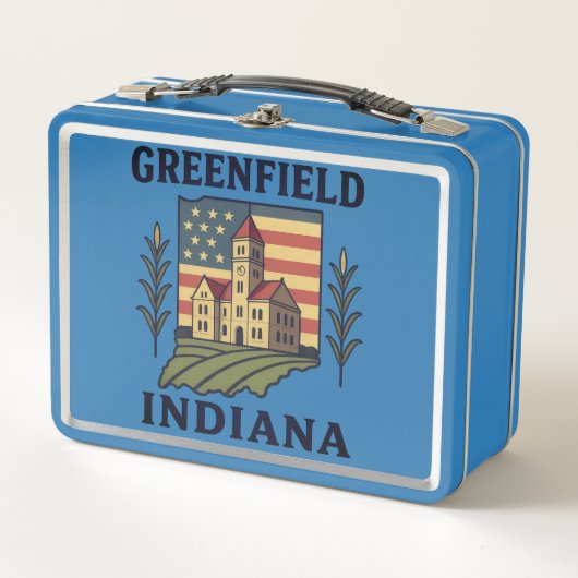 Amerikaanse vlag van Greenfield Indiana (Voorkant)