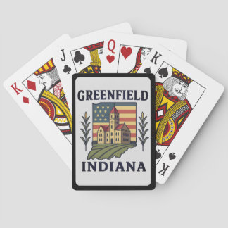 Amerikaanse vlag van Greenfield Indiana Pokerkaarten