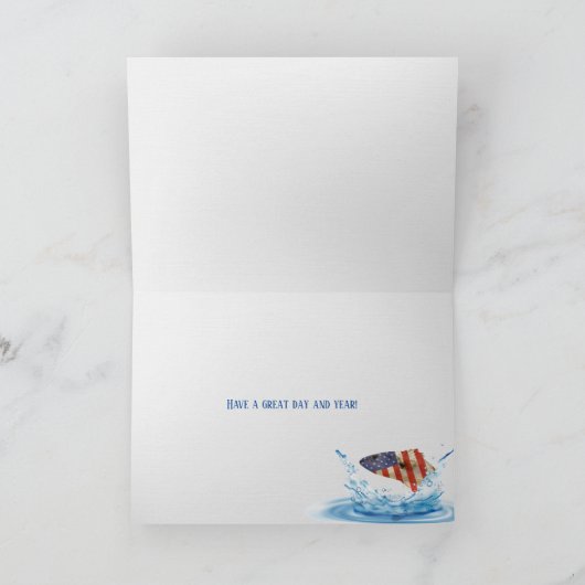 Amerikaanse vlag van hengels met vis kaart (Binnen)