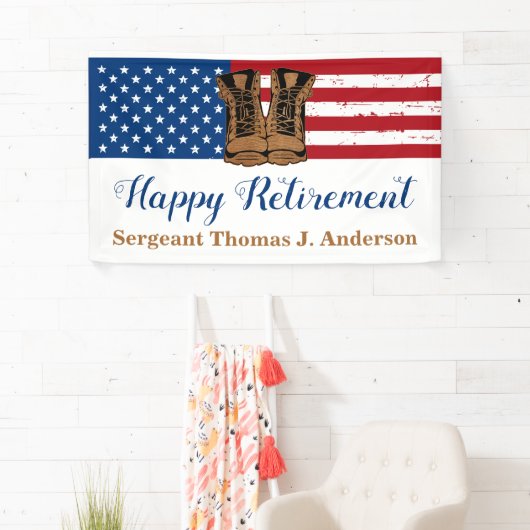 Amerikaanse vlag van het militaire leger spandoek (Insitu)