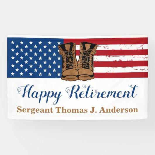 Amerikaanse vlag van het militaire leger spandoek (Horizontaal)