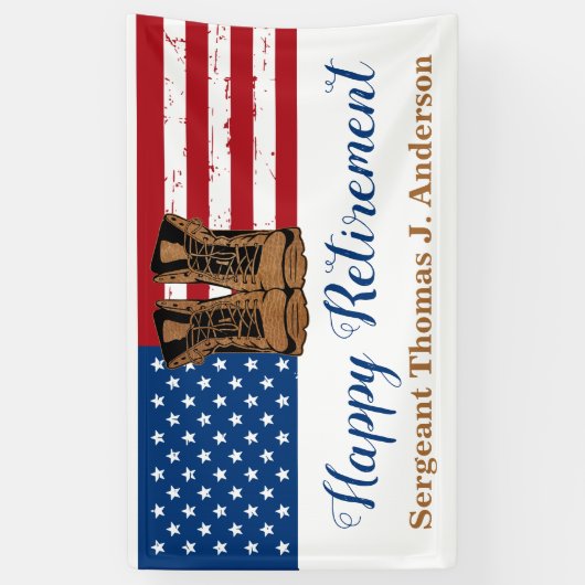 Amerikaanse vlag van het militaire leger spandoek (Verticaal)