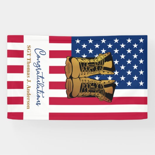 Amerikaanse vlag van het militaire leger spandoek (Horizontaal)