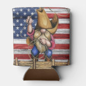 Amerikaanse vlag van hout met Cowboy Gnome Blikjeskoeler (Achterkant)