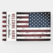 Amerikaanse vlag van militair Welkomstthuis Spandoek (Horizontaal)