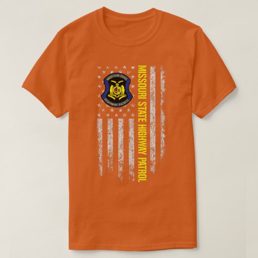 Amerikaanse vlag van Missouri State Highway Patrol T-shirt (Design voorkant)