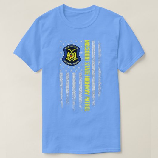 Amerikaanse vlag van Missouri State Highway Patrol T-shirt (Design voorkant)