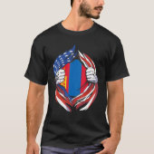 Amerikaanse vlag van Mongolië , trots op mijn Mong T-shirt (Voorkant)