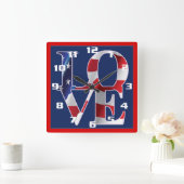 Amerikaanse vlag van Patriottic Love Vierkante Klok (Huis)