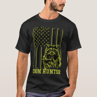 Amerikaanse vlag van Patriottisch Coon Hunter Racc T-shirt