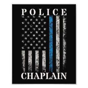 Amerikaanse vlag van politie Chaplain Foto Afdruk