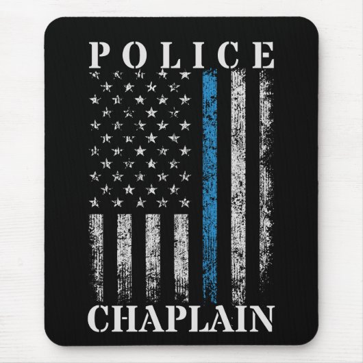 Amerikaanse vlag van politie Chaplain Muismat (Voorkant)