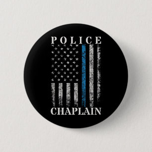 Amerikaanse vlag van politie Chaplain Ronde Button 5,7 Cm