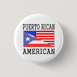 Amerikaanse vlag van Puerto Rican Ronde Button 3,2 Cm