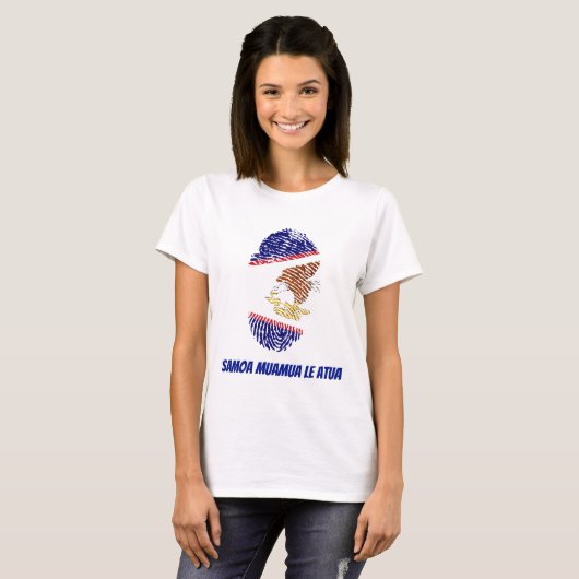 Amerikaanse vlag van Samoa T-shirt (Voorkant volledig)