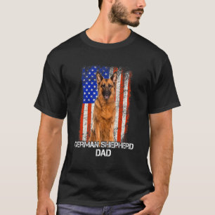 Amerikaanse vlag van Shepherd Dog Dad Day American T-shirt