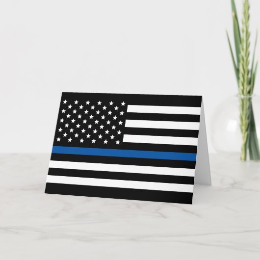 Amerikaanse vlag van Thin Blue Line Police Kaart (Voorkant)