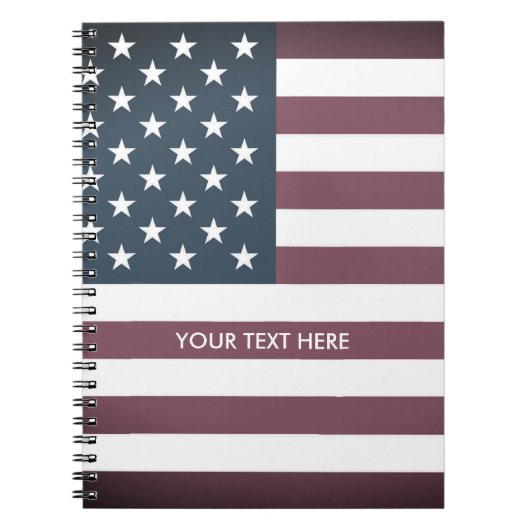 Amerikaanse vlag van USA custom spiraal notitieboe Notitieboek (Voorkant)