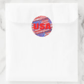Amerikaanse vlag van vaderland ronde sticker (Tas)