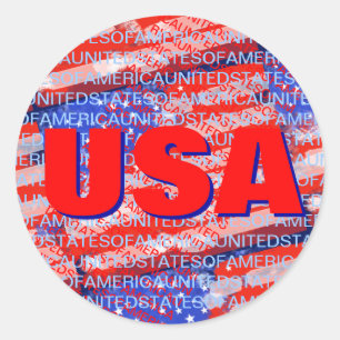 Amerikaanse vlag van vaderland ronde sticker