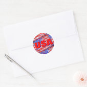 Amerikaanse vlag van vaderland ronde sticker (Envelop)