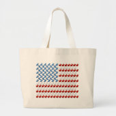 Amerikaanse vlag van vogels grote tote bag (Voorkant)