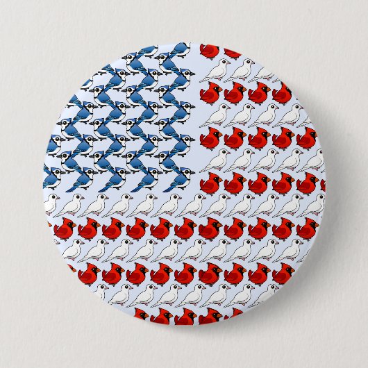 Amerikaanse vlag van vogels ronde button 7,6 cm (Voorkant)