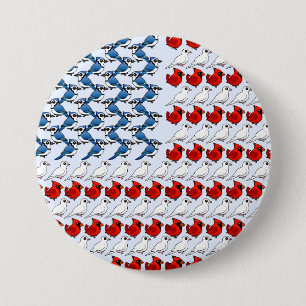 Amerikaanse vlag van vogels ronde button 7,6 cm