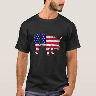 Amerikaanse vlag varend Boerderij Animal Farmer F T-shirt