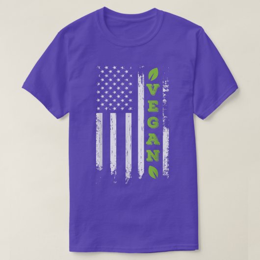 Amerikaanse vlag Vegan met behulp van Veggies Funn T-shirt (Design voorkant)
