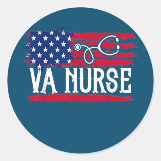 Amerikaanse vlag Ventilator Nurse Patriotic op de  Ronde Sticker (Voorkant)