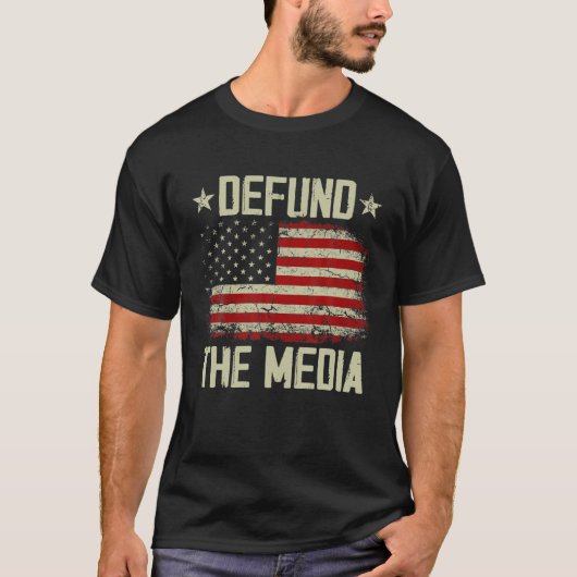  - amerikaanse vlag verdedigen de media t-shirt (Voorkant)