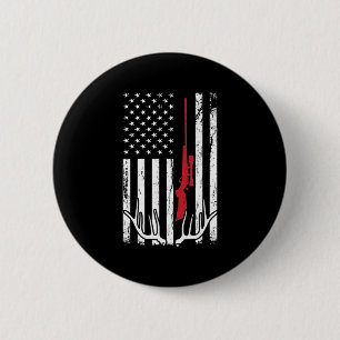 Amerikaanse vlag Verenigde Staten Hunter Hunt Fun Ronde Button 5,7 Cm