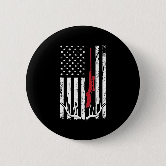 Amerikaanse vlag Verenigde Staten Hunter Hunt Fun Ronde Button 5,7 Cm (Voorkant)