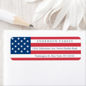 Amerikaanse vlag Verenigde Staten op 4 juli Patrio Etiket (Insitu)