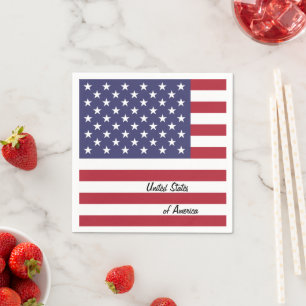 Amerikaanse vlag & Verenigde Staten partij/sportfa Servet