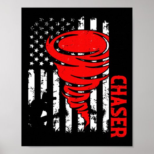 Amerikaanse vlag Verenigde Staten Tornado Storm Ch Poster (Voorkant)