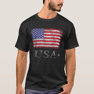 Amerikaanse vlag Verenigde Staten van Amerika 4e V T-shirt