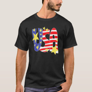 Amerikaanse vlag Verenigde Staten van Amerika 4e V T-shirt