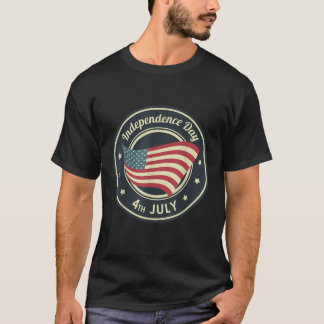Amerikaanse vlag Verenigde Staten van Amerika 4e V T-shirt