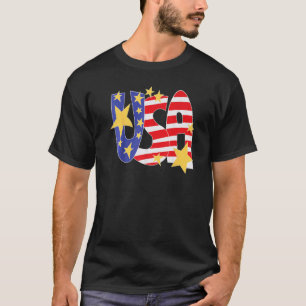 Amerikaanse vlag Verenigde Staten van Amerika 4e V T-shirt