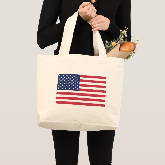 Amerikaanse vlag. Verenigde Staten van Amerika Grote Tote Bag (Voorkant (product))