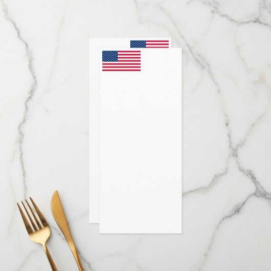 Amerikaanse vlag Verenigde Staten van Amerika Menu (Voorkant / Achterkant in situ)