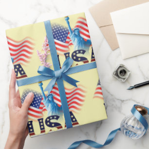Amerikaanse vlag Verenigde Staten vrijheidsbeeld , Cadeaupapier