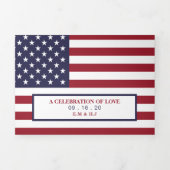 Amerikaanse vlag, Verenigde Staten Wedding Suite Drieluik Uitnodiging (Cover)