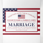 Amerikaanse vlag, Verenigde Staten Wedding Suite Drieluik Uitnodiging (Binnenkant midden)