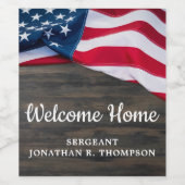 Amerikaanse vlag Verenigde Staten Wijn Etiket (Enkel label)