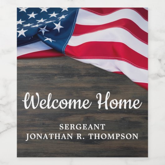 Amerikaanse vlag Verenigde Staten Wijn Etiket (Enkel label)