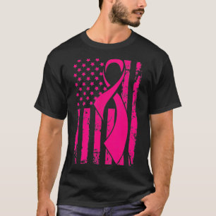 Amerikaanse vlag verergerd door borstkanker t-shirt
