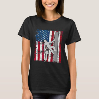 Amerikaanse vlag verergerd door patriottisch schil t-shirt